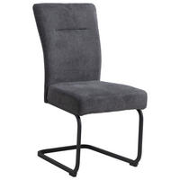 SZÁNKÓTALPAS SZÉK fém, textil szürke  - fekete/szürke, Design, textil/fém (48/94/62cm) - Xora