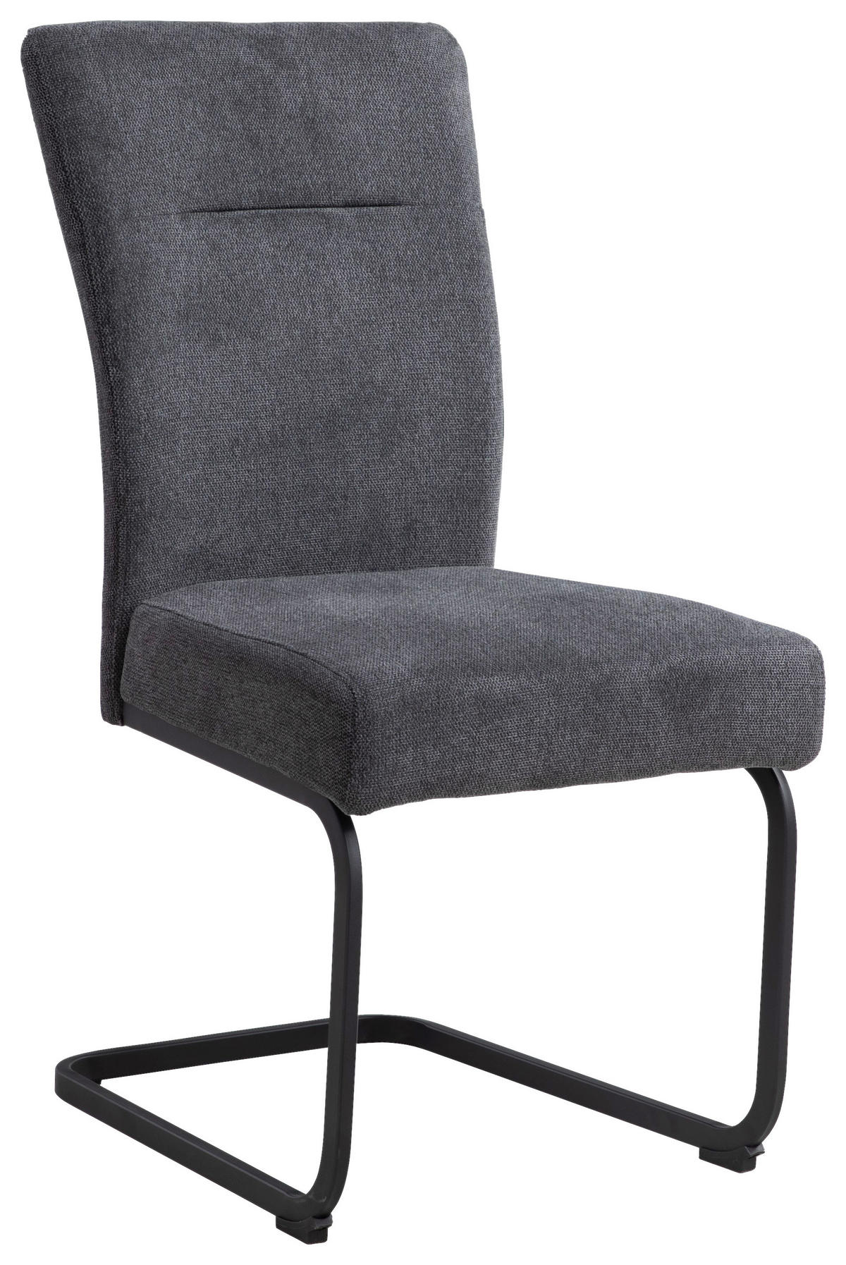 SZÁNKÓTALPAS SZÉK fém, textil szürke  - fekete/szürke, Design, textil/fém (48/94/62cm) - Xora