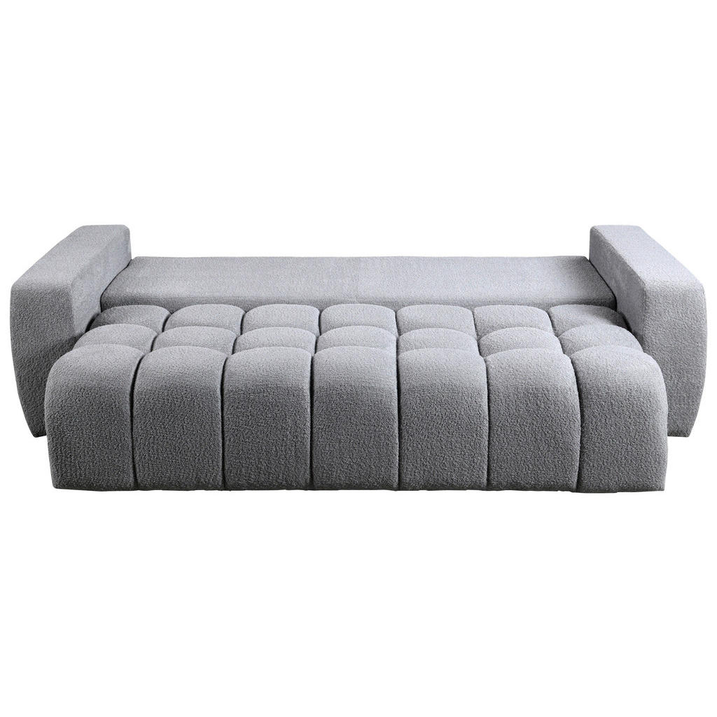 Thumbnail - Livetastic Schlafsofa Cloud, Grau, Textil, 3-Sitzer, Füllung: Polyurethan (Pur), Silikon, 250x86x140 cm, Made in EU, Lie...