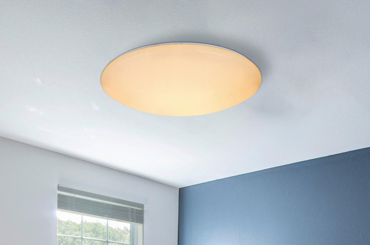 LED-DECKENLEUCHTE 48 W  50/12 cm    - Weiss/Opal, Basics, Kunststoff/Metall (50/12cm) - Globo