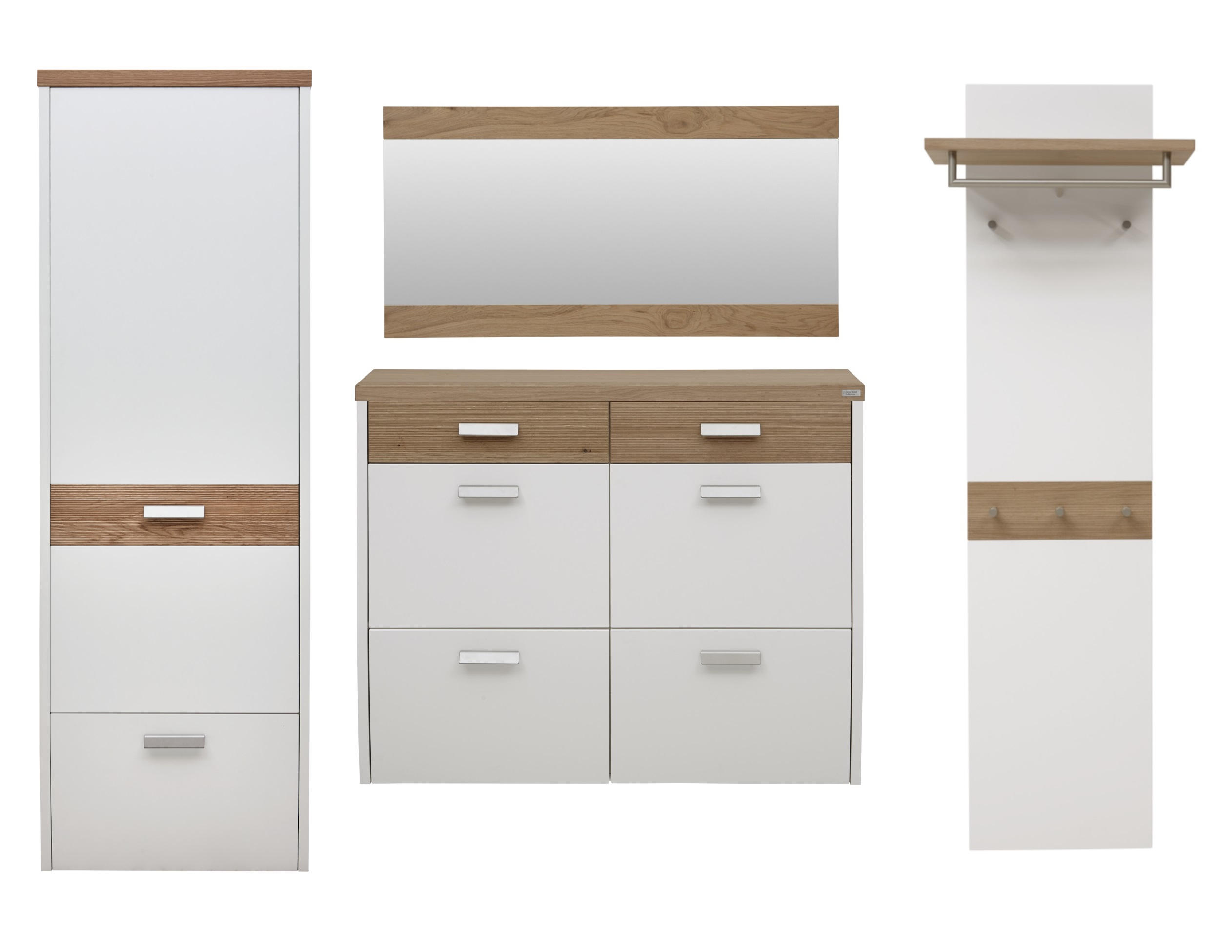 GARDEROBE Weiß, Eichefarben - Eichefarben/Weiß, Design, Holz (270/200/32cm) - Dieter Knoll