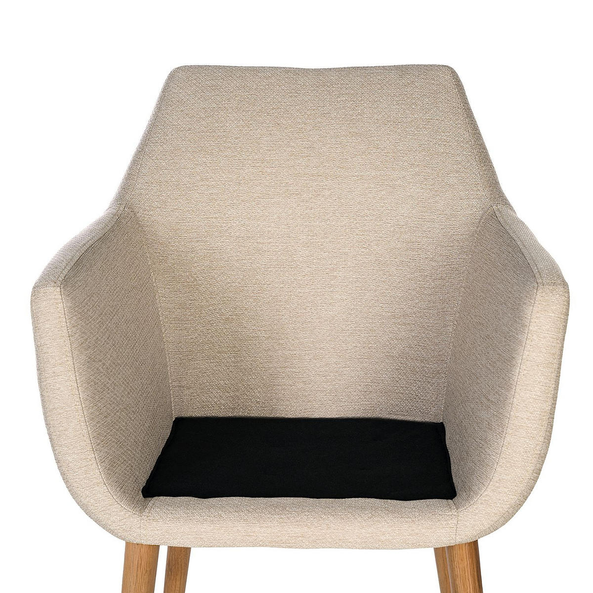 ARMLEHNSTUHL  in Webstoff  - Eichefarben/Beige, MODERN, Holz/Textil (58/84/58cm) - home24