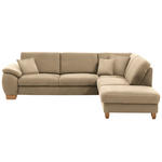 ECKSOFA in Mikrofaser Beige  286/236 cm  - Wildeiche/Beige, Natur, Holz/Textil (286/236cm) - Voleo