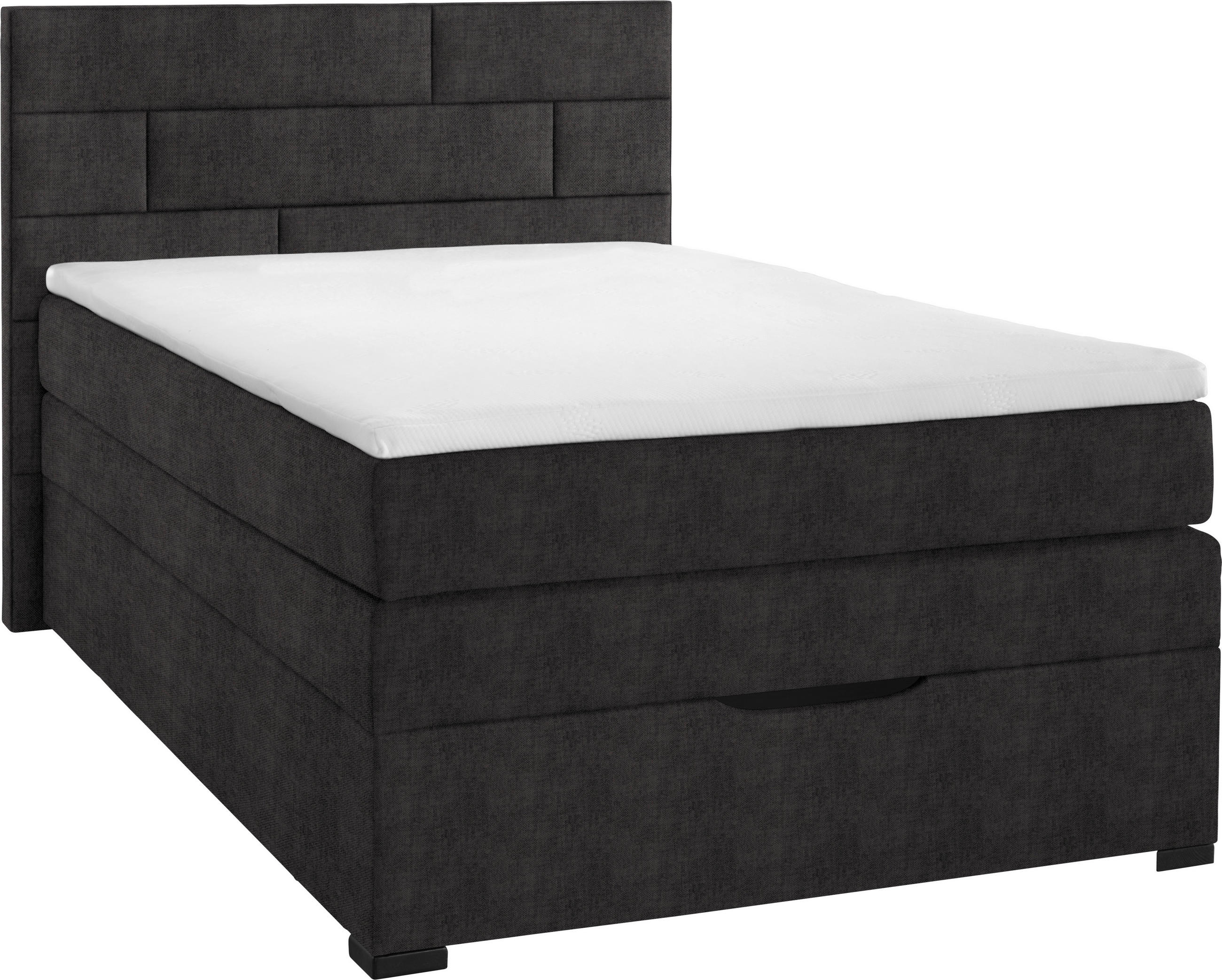 BOXSPRINGBETT 100/200 cm  in Anthrazit  - Wengefarben/Anthrazit, KONVENTIONELL, Holz/Textil (100/200cm) - Carryhome