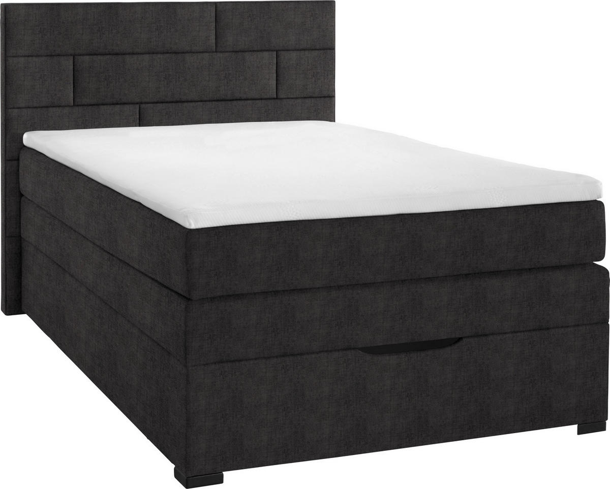 BOXSPRINGBETT 120/200 cm  in Anthrazit  - Wengefarben/Anthrazit, Konventionell, Holz/Textil (120/200cm) - Carryhome