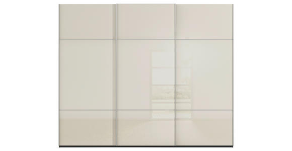 SCHWEBETÜRENSCHRANK in Schwarz, Champagner - Champagner/Alufarben, KONVENTIONELL, Glas/Holzwerkstoff (242/223/68cm) - Novel