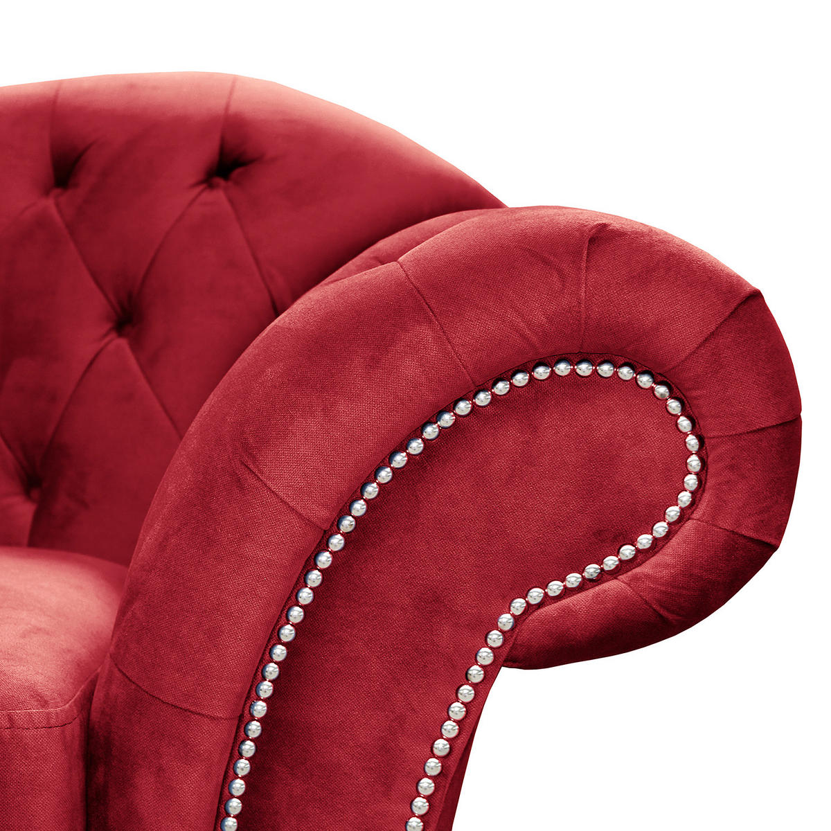 3-SITZER-SOFA SHEFFIELD Mikrofaser Rot  - Rot/Braun, Design, Holz/Textil (230/92/90cm) - P & B