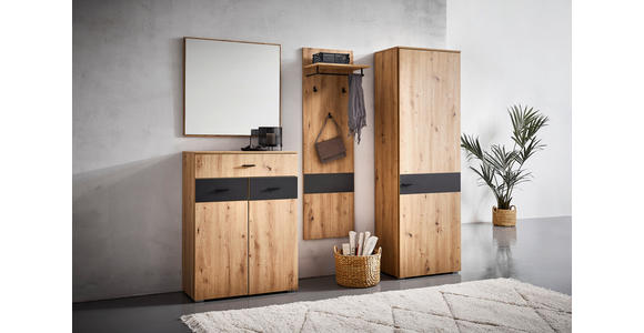 GARDEROBE 4-teilig  in 180/198/38 cm  - Anthrazit/Eiche Artisan, KONVENTIONELL, Holzwerkstoff (180/198/38cm) - Carryhome