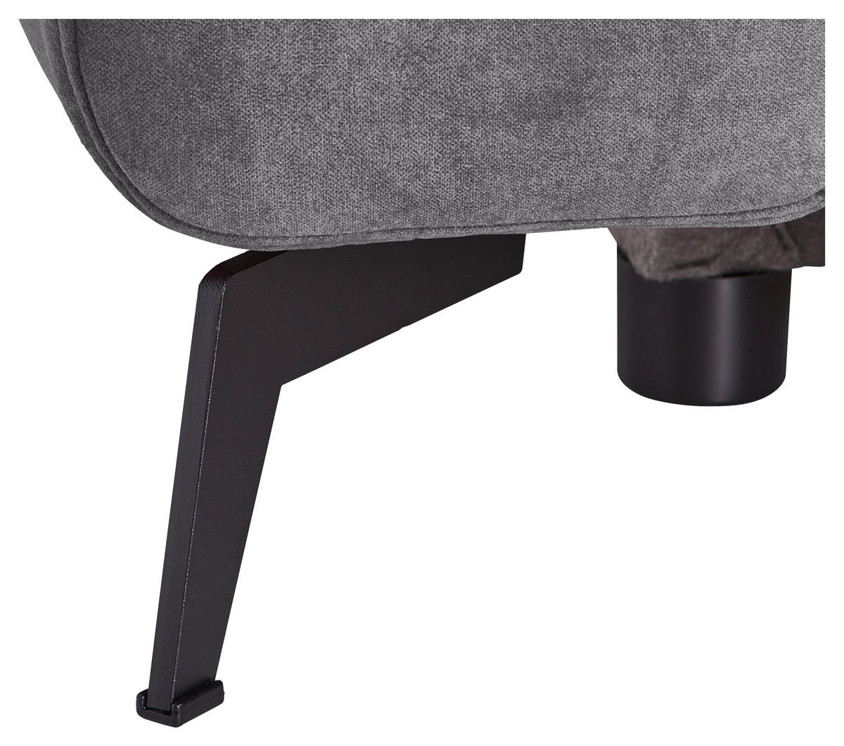 ECKSOFA in Chenille Dunkelgrau  275/257 cm  - Dunkelgrau/Schwarz, KONVENTIONELL, Textil/Metall (275/257cm) - MID.YOU