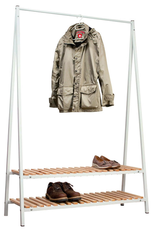 GARDEROBENSTÄNDER in Weiß, Kieferfarben 120/180/43 cm   - Weiß/Kieferfarben, Design, Holz/Metall (120/180/43cm)