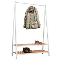 GARDEROBENSTÄNDER in Weiß, Kieferfarben 120/180/43 cm   - Weiß/Kieferfarben, Design, Holz/Metall (120/180/43cm)