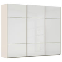 SCHWEBETÜRENSCHRANK 301/223/68 cm 3-türig Weiß, Champagner  - Champagner/Weiß, KONVENTIONELL, Glas/Holzwerkstoff (301/223/68cm) - Novel