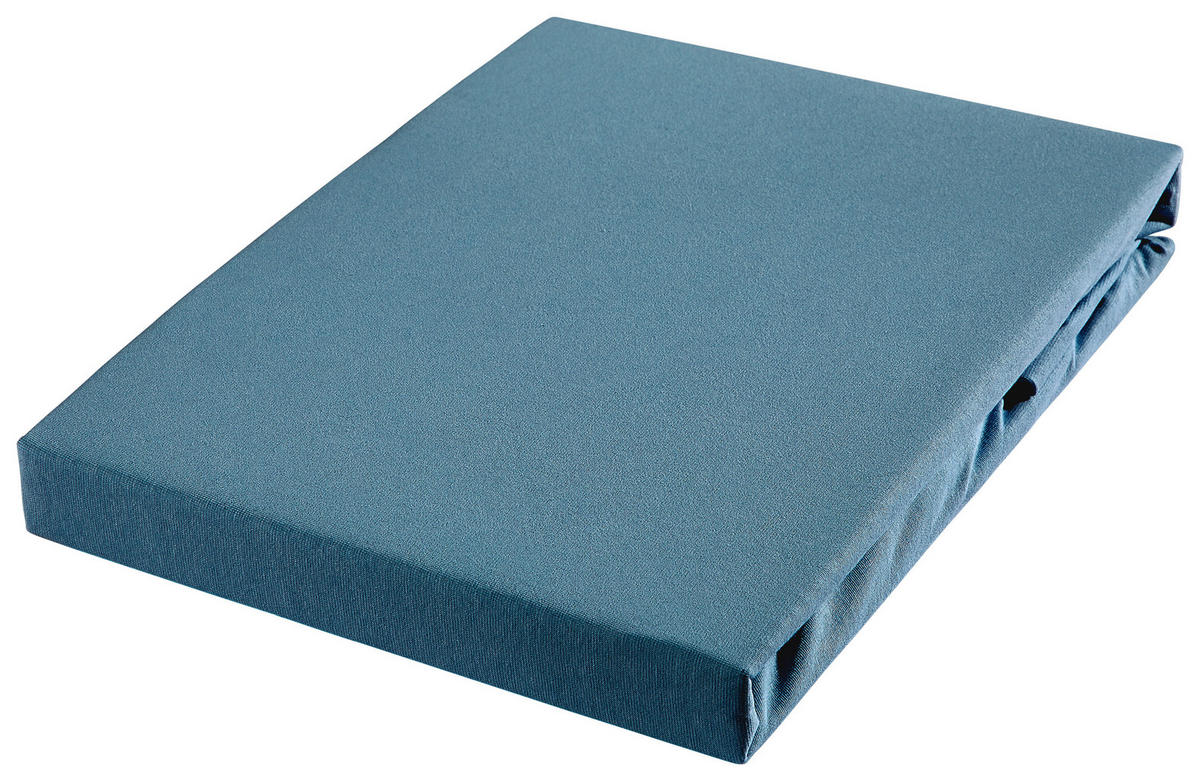 SPANNBETTTUCH FLORENZ Jersey  - Petrol, Basics, Textil (90-100/200-220cm) - Novel