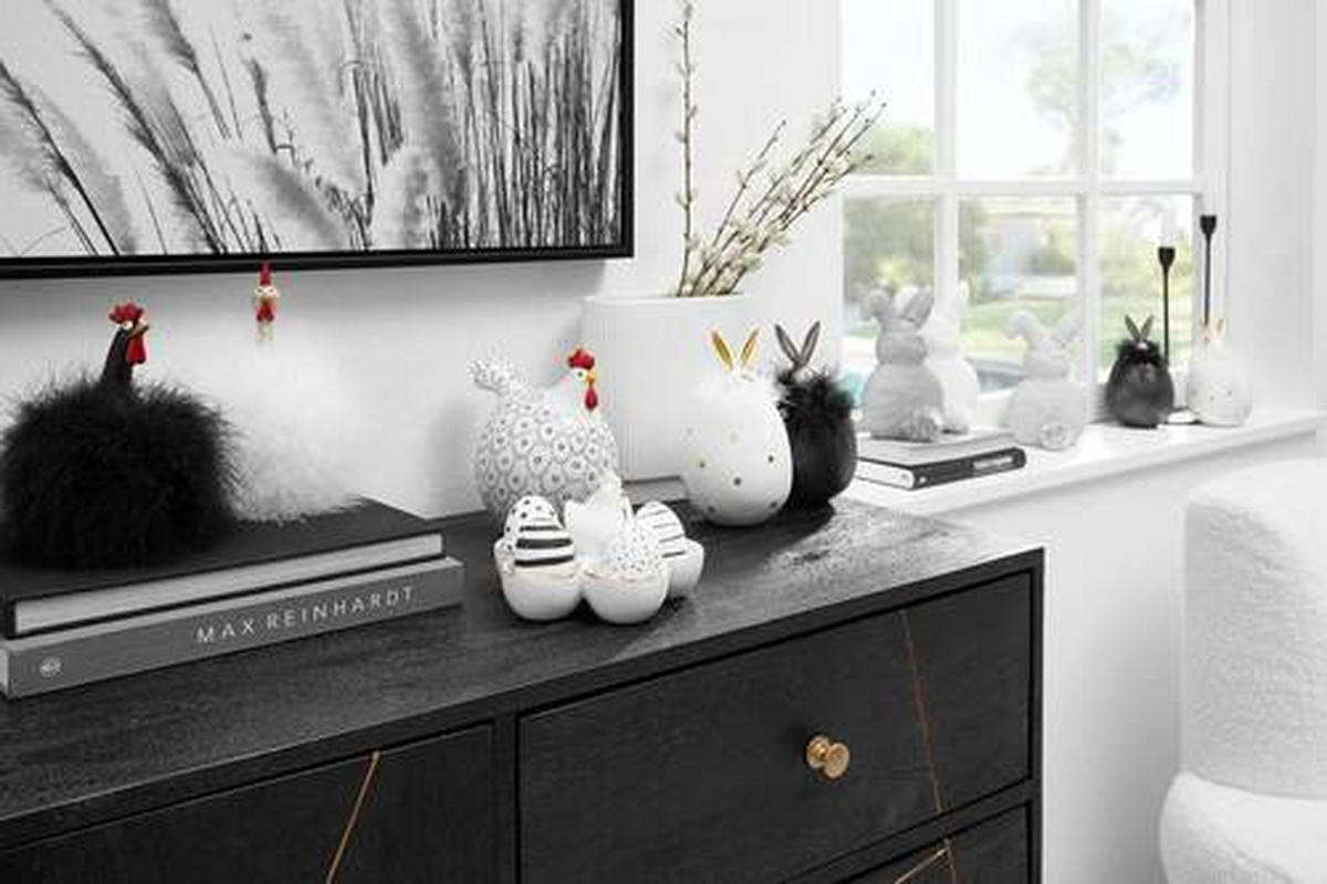 DEKOHAHN   - Weiß, LIFESTYLE, Kunststoff/Textil (12/20/9cm)