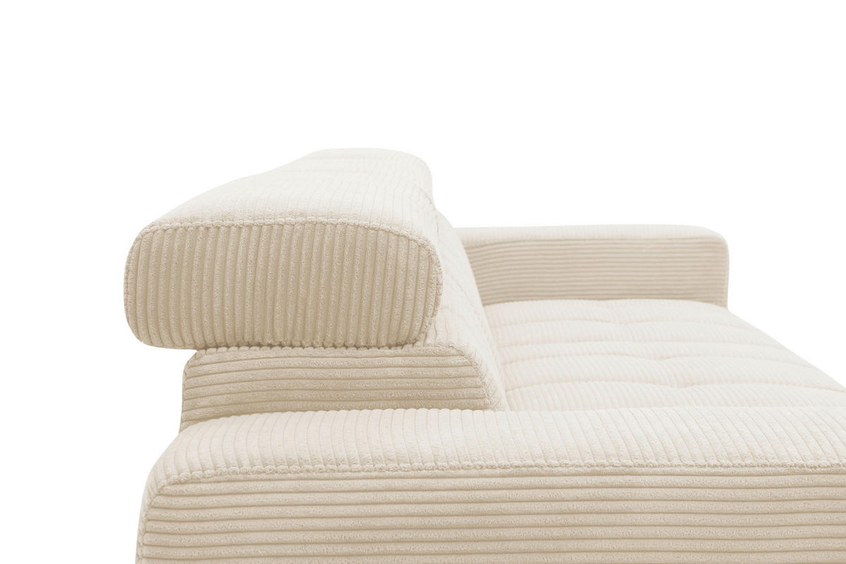 ECKSOFA TRENTO Creme Mikrofaser  - Dunkelgrau/Creme, MODERN, Textil/Metall (287/175cm) - MID.YOU