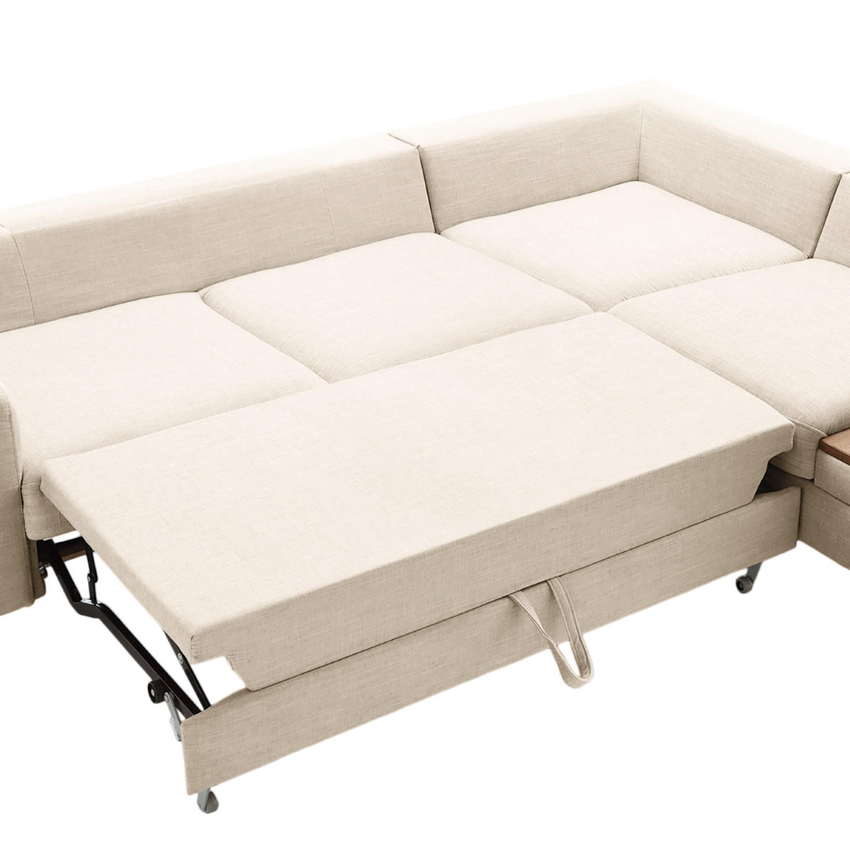 ECKSOFA in Webstoff Silberfarben  - Eschefarben/Silberfarben, Modern, Holz/Textil (260/90/204cm) - Trendmanufaktur