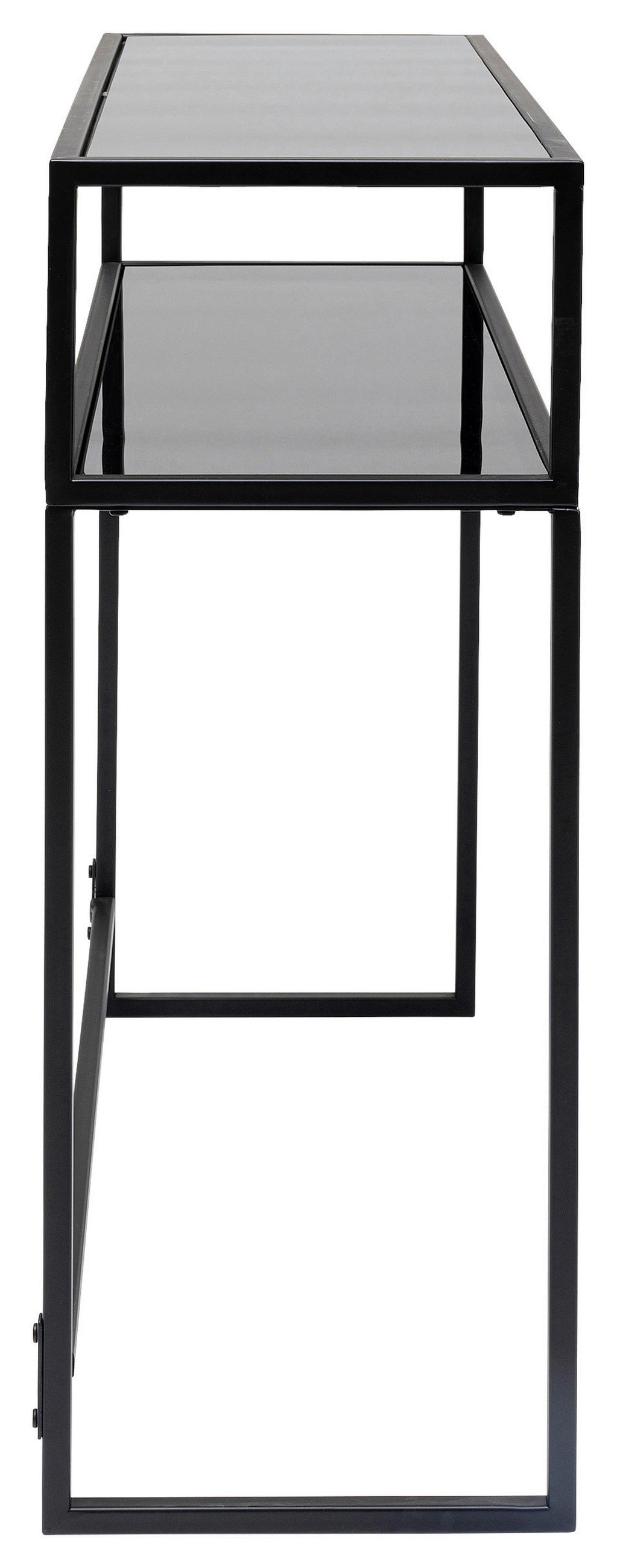 KONSOLENTISCH Anthrazit, Schwarz  - Anthrazit/Schwarz, Design, Glas/Metall (85/30/80cm) - Kare-Design