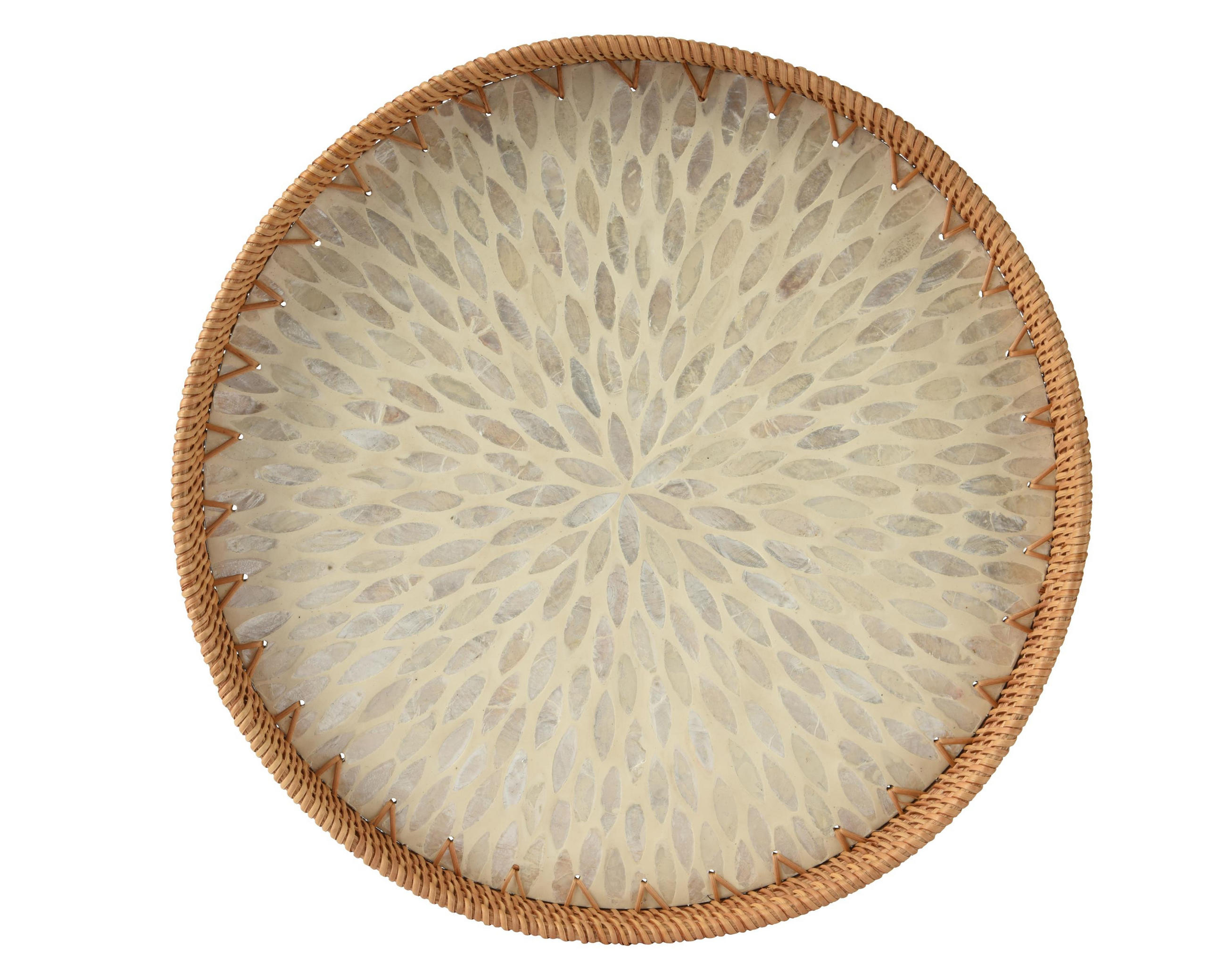 DEKOR TÁLCA 38/4 cm   - natúr színű/fehér, Basics, fa (38/4cm)