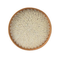 DEKOR TÁLCA 38/4 cm   - natúr színű/fehér, Basics, fa (38/4cm)