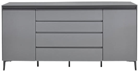 SIDEBOARD Grau, Dunkelgrau Einlegeböden  - Dunkelgrau/Schwarz, Design, Glas/Holzwerkstoff (195/93/40cm) - Novel