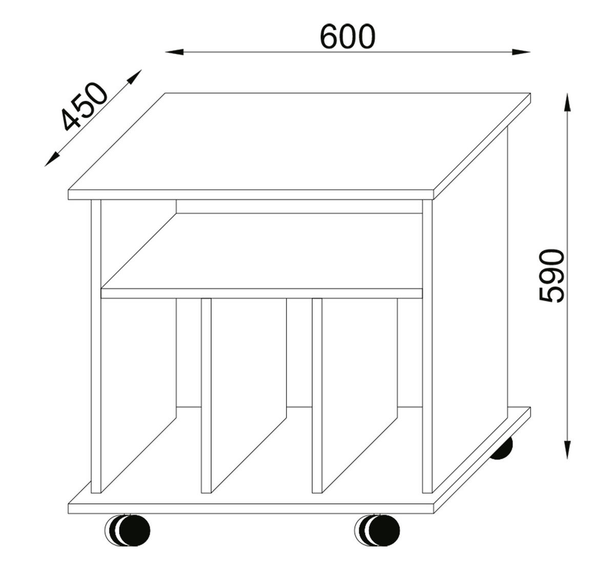 Etajeră Laterală 60/59/45 cm  - Design (60/59/45cm) - MID.YOU