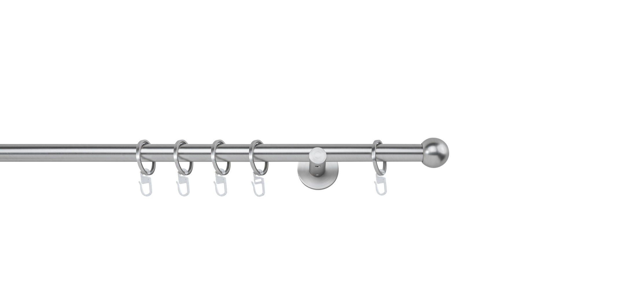 VORHANGSTANGENSET  170 cm  - Edelstahlfarben, Basics, Metall (170cm)