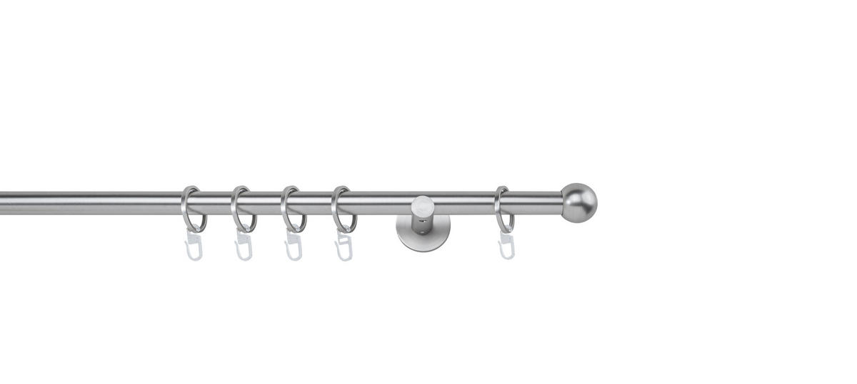 VORHANGSTANGENSET 240 cm  - Edelstahlfarben, Basics, Metall (240cm)