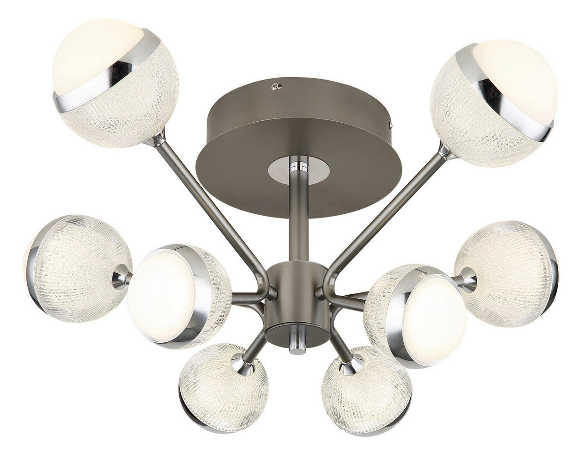 LED-DECKENLEUCHTE 56 W  61/29 cm    - Klar/Titanfarben, Konventionell, Kunststoff/Metall (61/29cm) - Globo