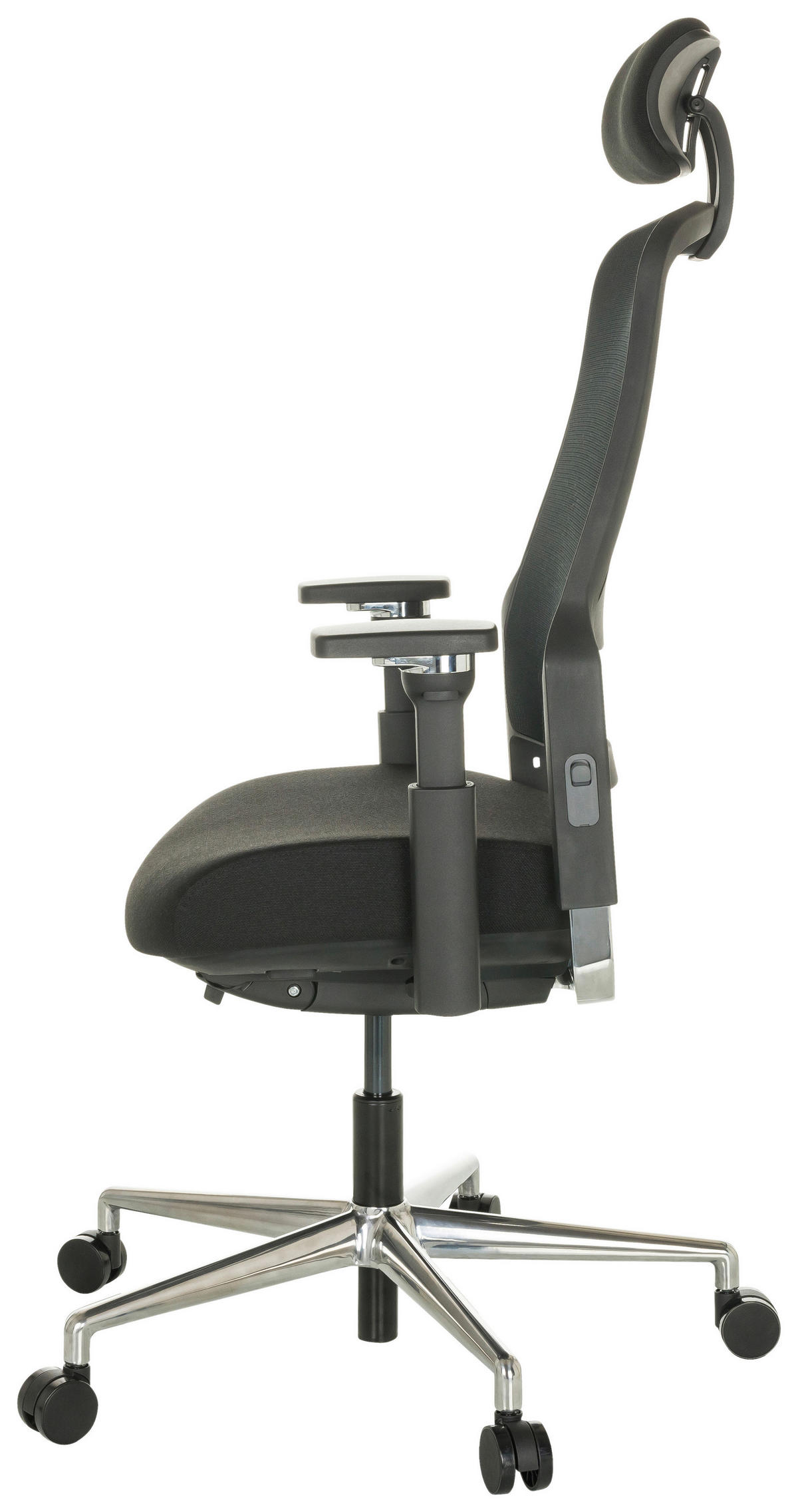 DREHSTUHL Schwarz  - Silberfarben/Schwarz, Basics, Kunststoff/Textil (65/111-126/61cm) - MID.YOU