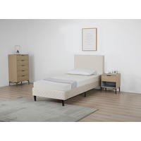 POLSTERBETT 90/200 cm,  in Beige, Lattenrost,  - Beige/Schwarz, Design, Holz/Kunststoff (90/200cm) - Boxxx