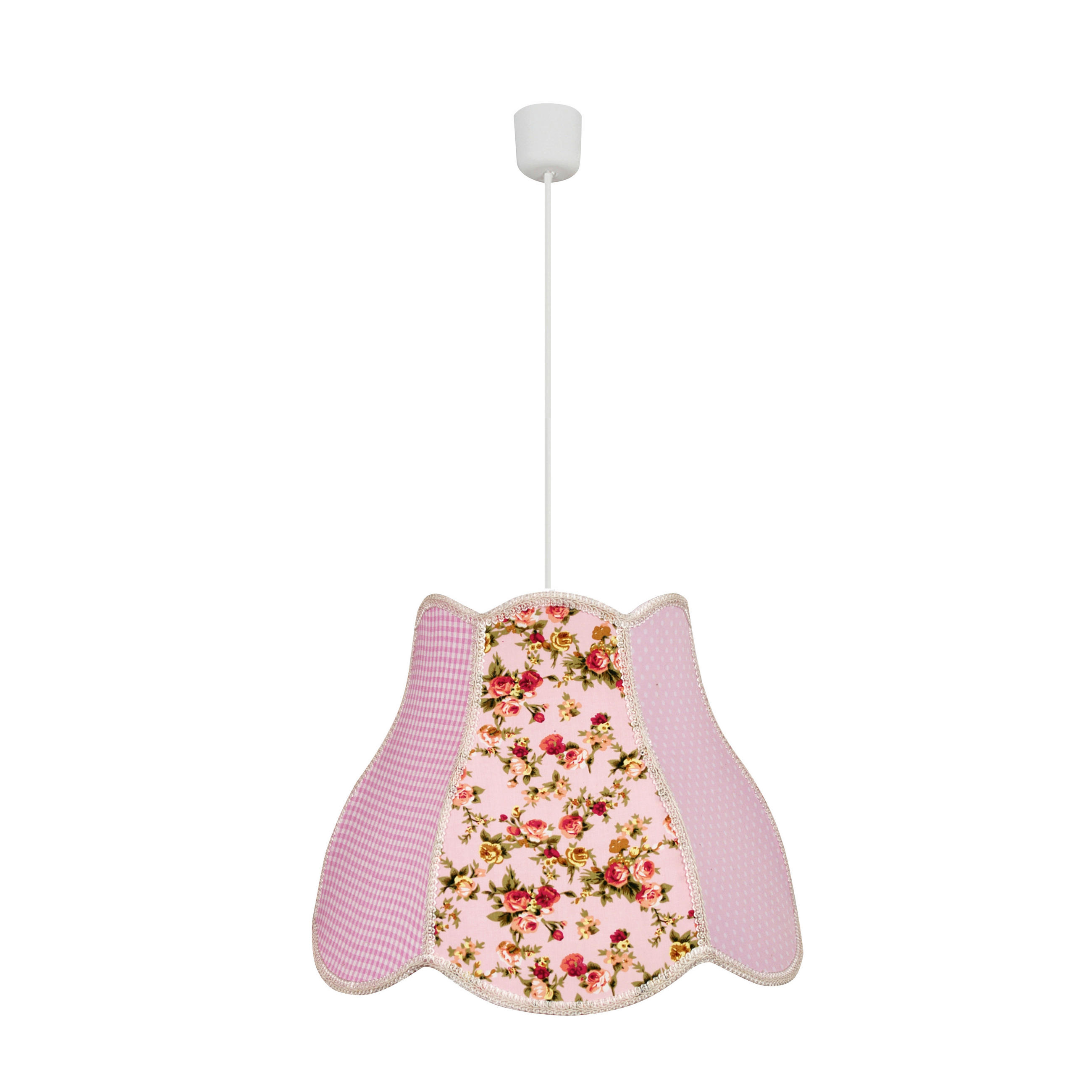 PENDELLEUCHTE Zuza 35/35/90 cm   - Pink/Weiß, KONVENTIONELL, Kunststoff/Textil (35/35/90cm)