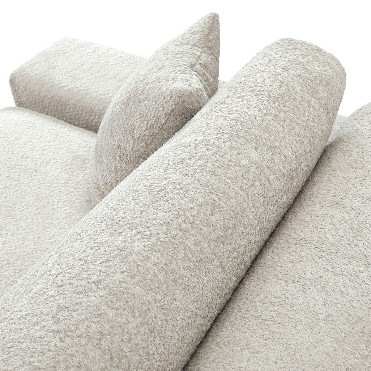 MEGASOFA Struktur, Bouclé Beige  - Beige/Schwarz, MODERN, Kunststoff/Textil (270/76/125cm) - Landscape