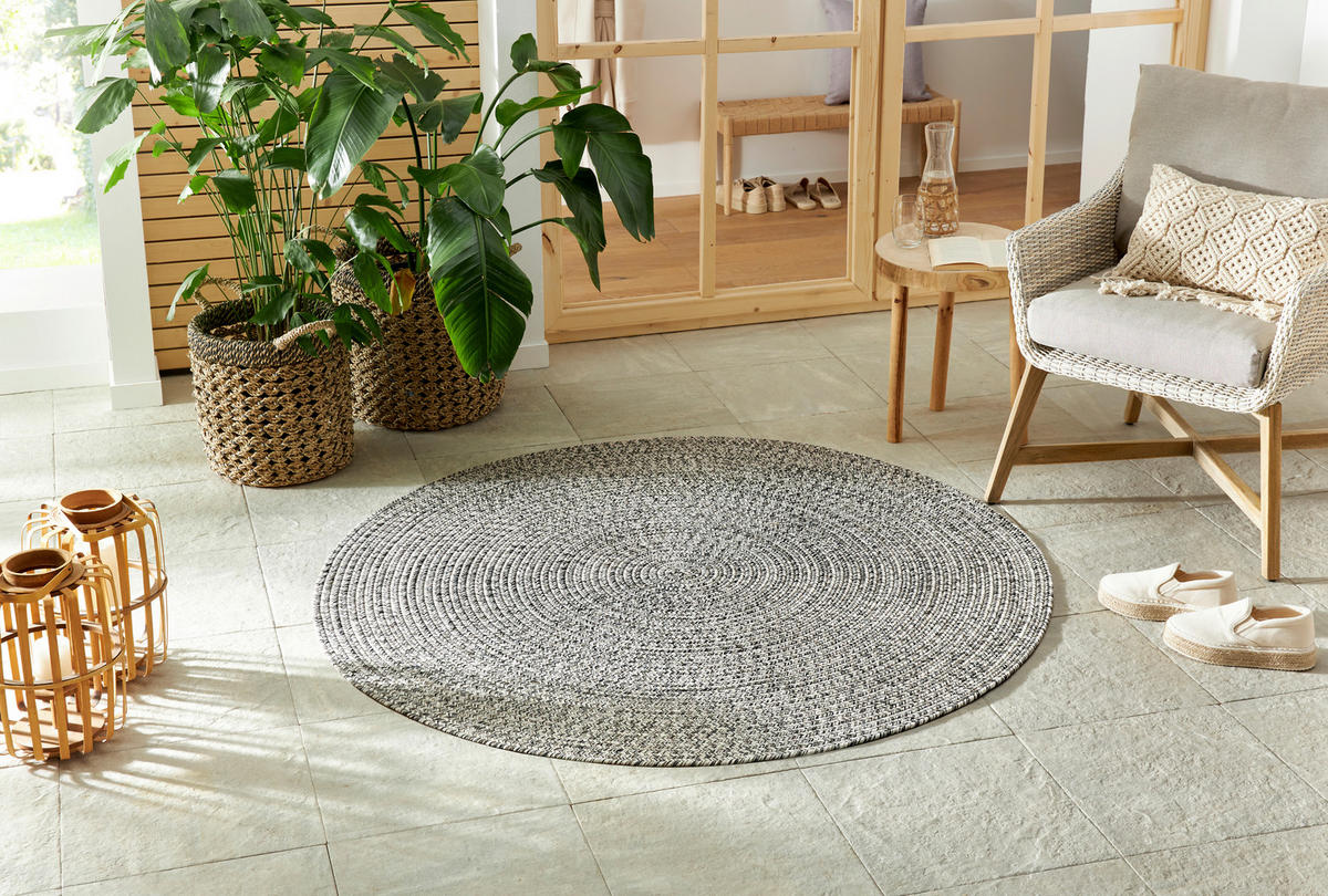 OUTDOORTEPPICH 200 cm Braided Multicolor, Greige  - Greige/Multicolor, Basics, Kunststoff (200cm)