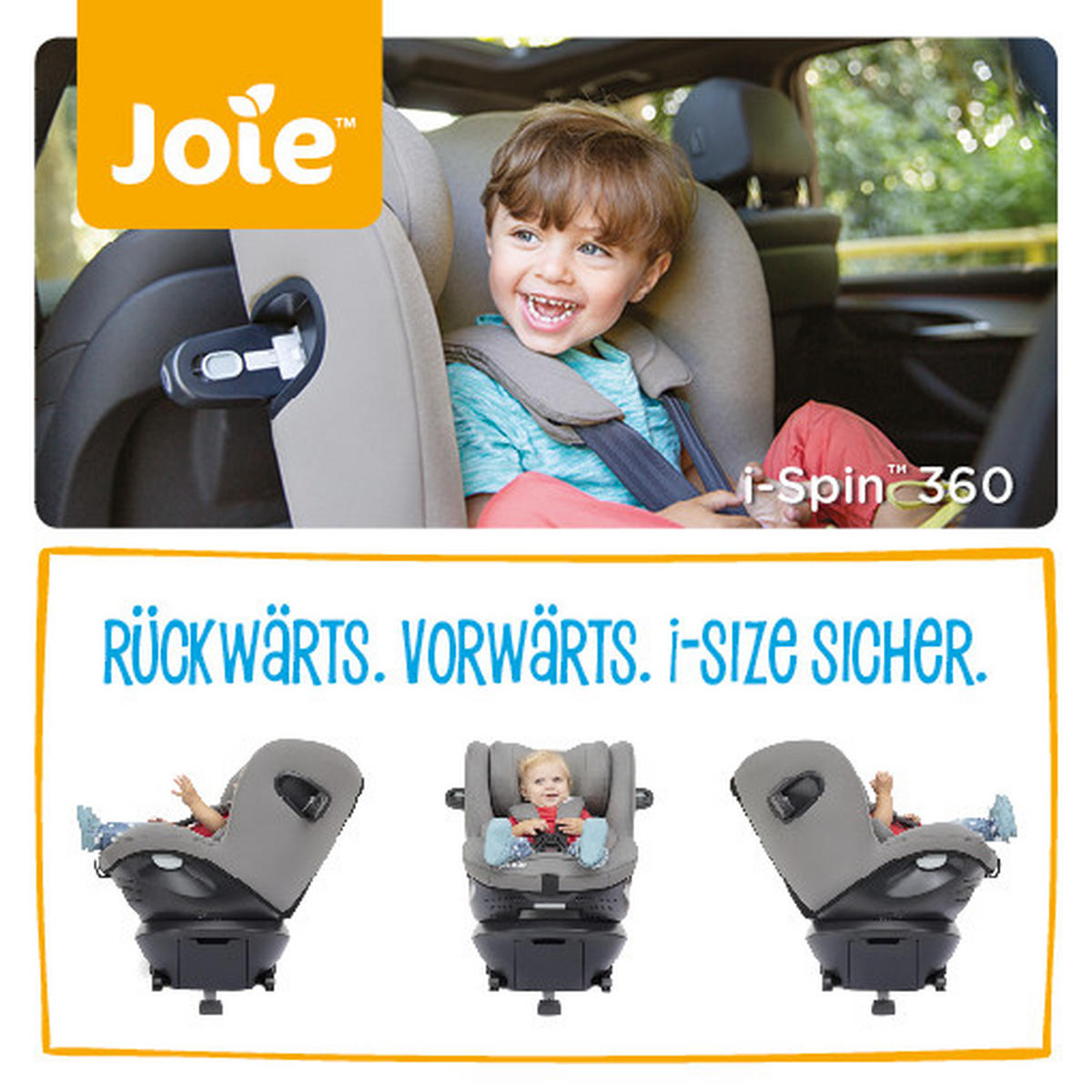 KINDERAUTOSITZ Joie i-Spin 360 Coal   - Schwarz, Basics (58/51,5-76/65cm) - Joie