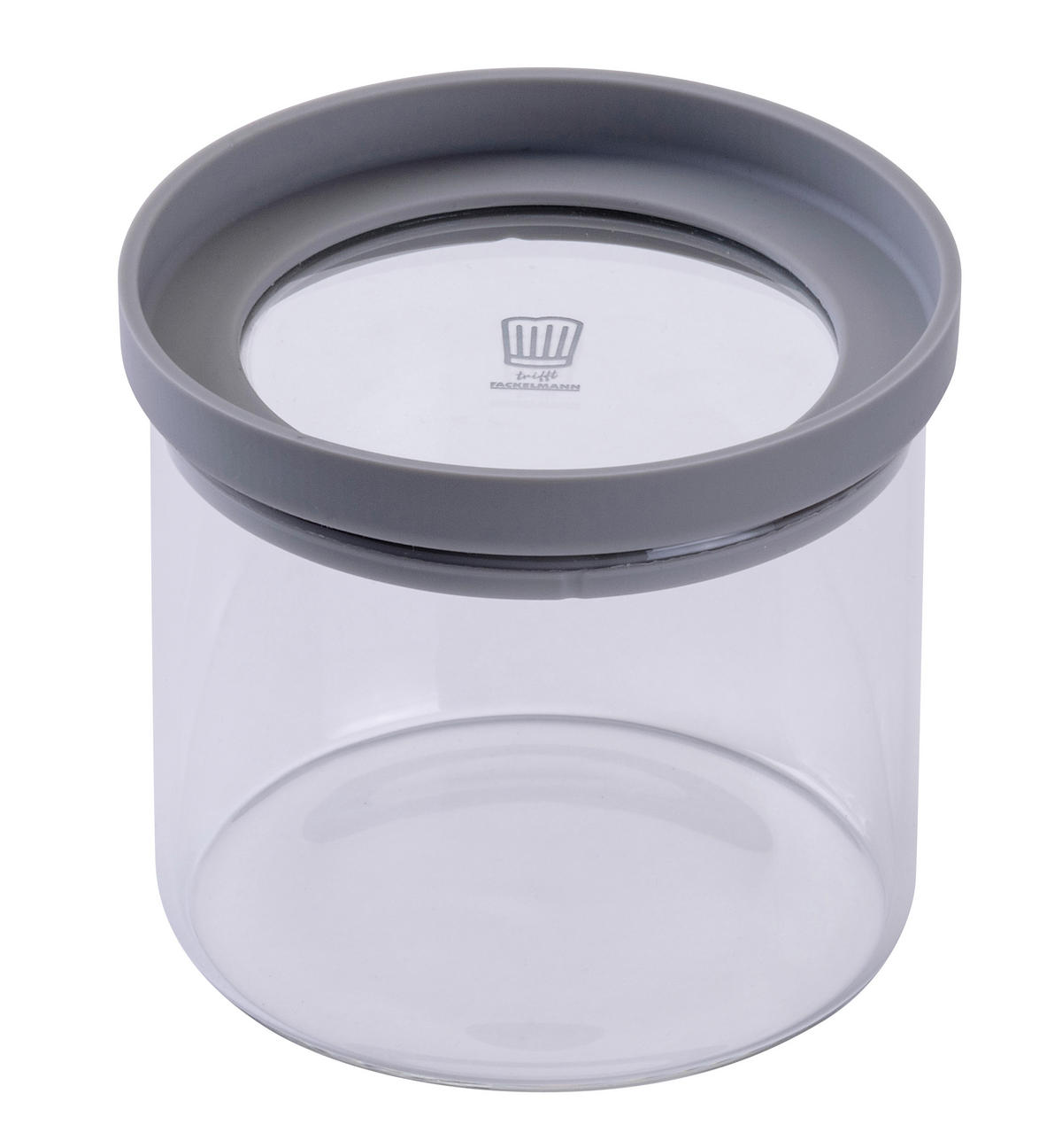 VORRATSDOSE Chefkoch 0,5 L  - Transparent/Hellgrau, Basics, Glas/Kunststoff (500ml) - Chefkoch+Fackelmann