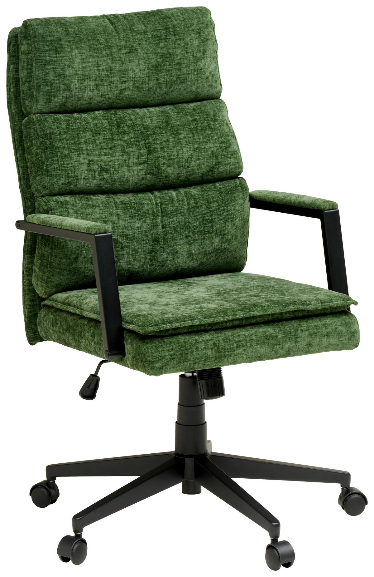 CHEFSESSEL Webstoff Grün  - Schwarz/Grün, MODERN, Kunststoff/Textil (58/110-120/62cm) - MID.YOU