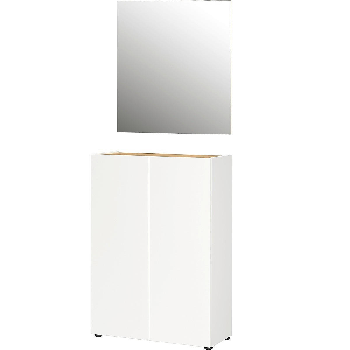 GARDEROBE 2-teilig  in 74/200/33 cm  - Eichefarben/Weiß, Design, Glas/Holzwerkstoff (74/200/33cm) - Germania