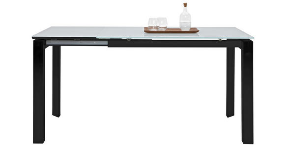 ESSTISCH rechteckig Grau, Schwarz - Schwarz/Grau, Design, Glas/Metall (110(155)/70/77cm) - Dieter Knoll
