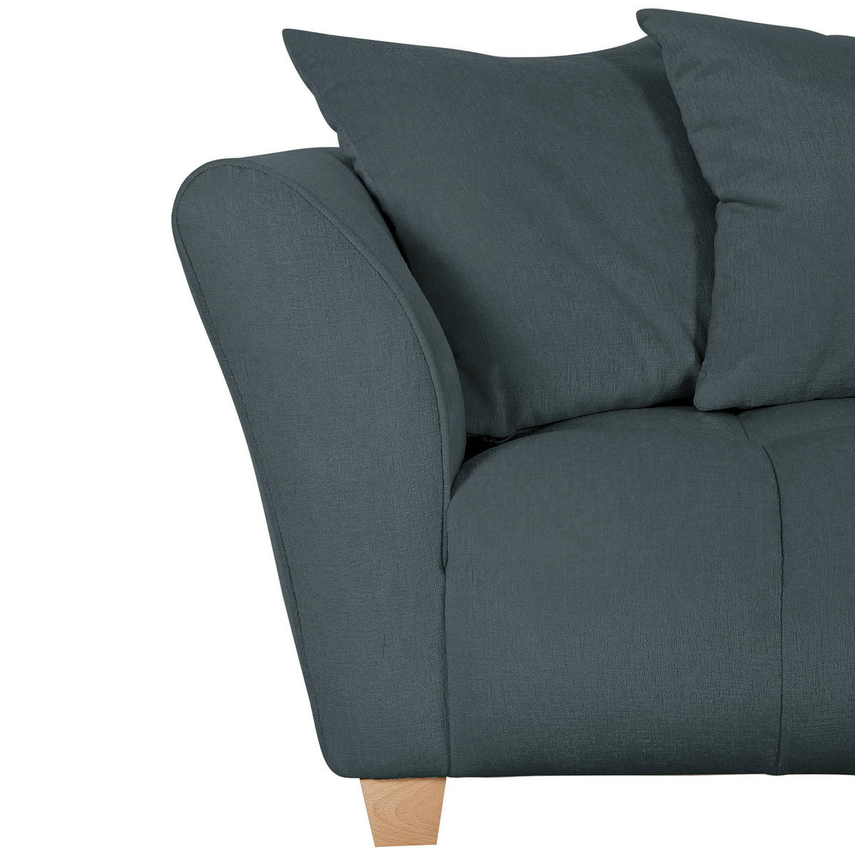 3-SITZER-SOFA Chenille Dunkelgrau  - Dunkelgrau/Buchefarben, KONVENTIONELL, Holz/Textil (212/72/95cm) - Milino