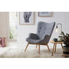 SESSEL in Webstoff Grau  - Eichefarben/Grau, MODERN, Textil/Metall (80/92/99cm) - Livetastic