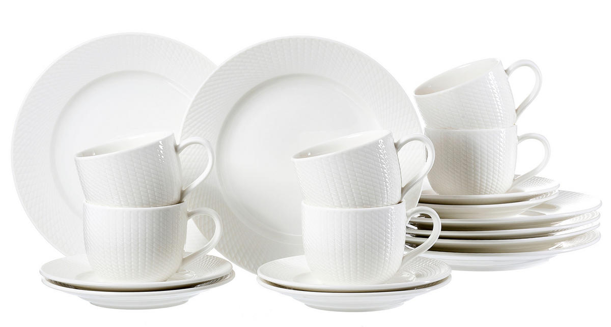KAFFEESERVICE Saphir 18-teilig  - Weiß, KONVENTIONELL, Keramik (34,5/18,5/22,5cm) - Ritzenhoff Breker