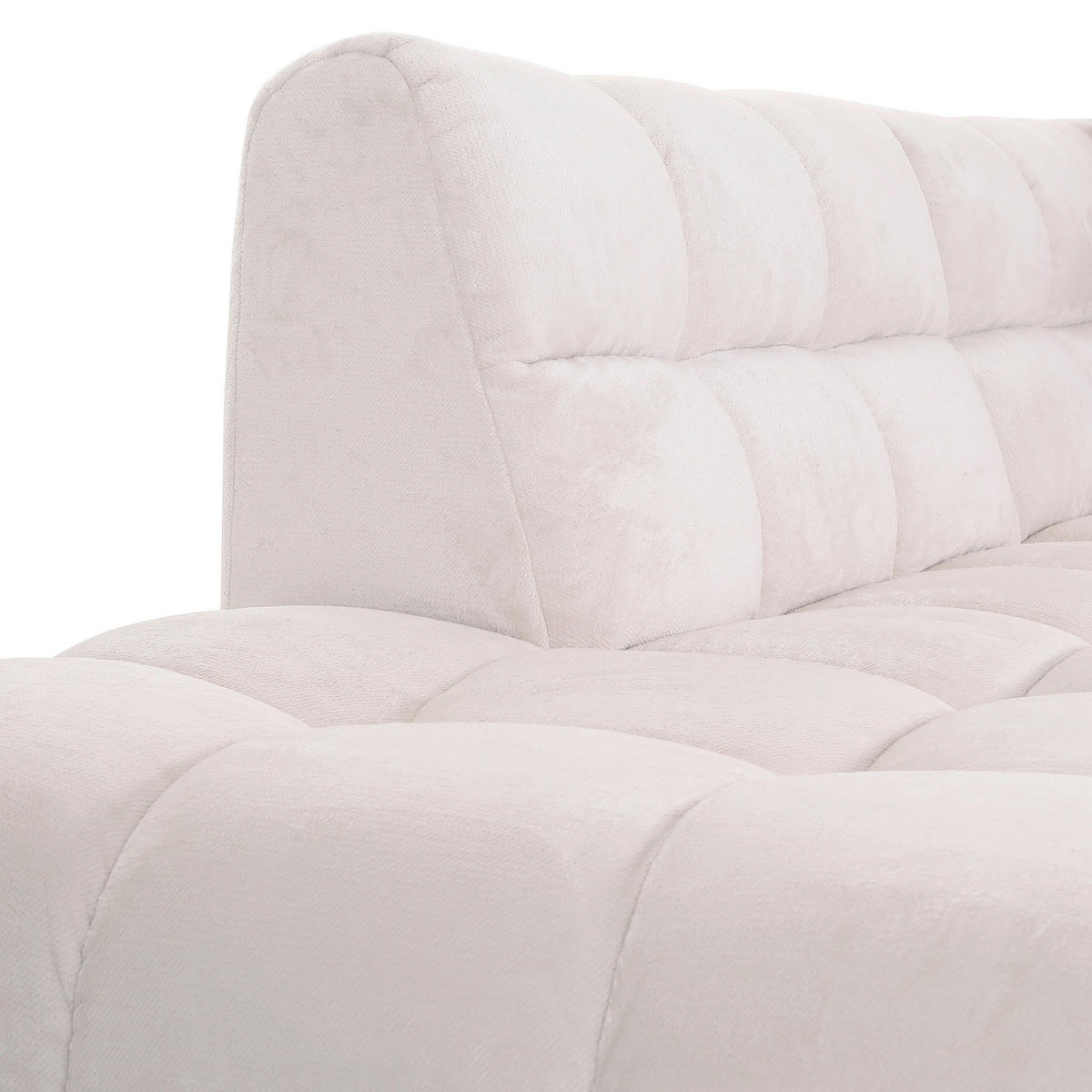 HÖRNSOFFA i plysch vit  - vit/svart, Klassisk, textil/plast (282/155cm) - MID.YOU