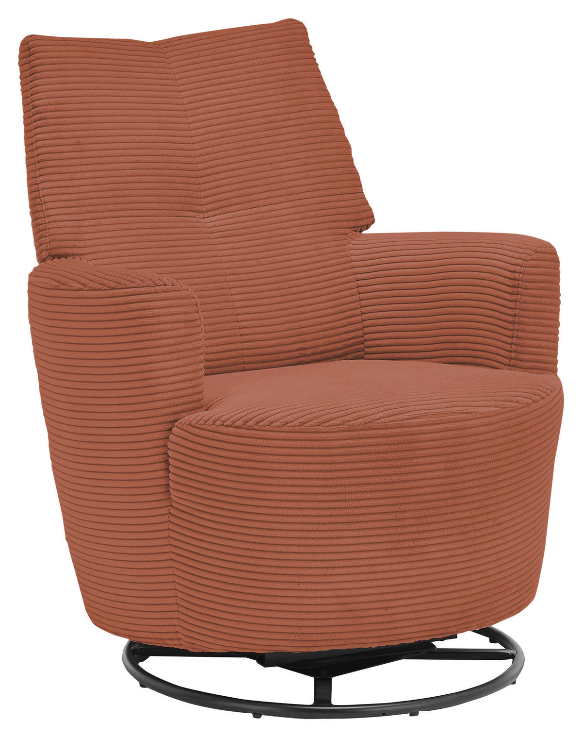 SESSEL Cord Orange    - Schwarz/Orange, Design, Textil/Metall (80/96/88cm) - SetOne by Musterring