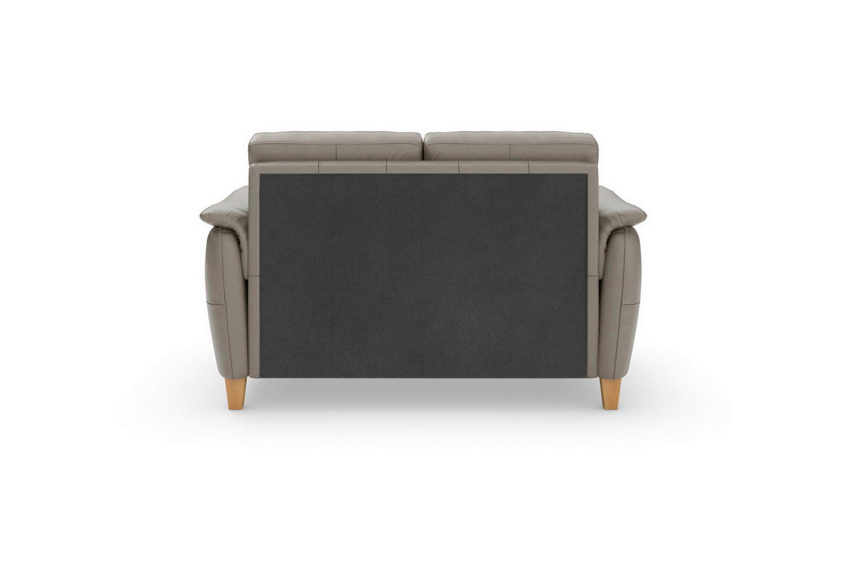 2-SITZER-SOFA PALMERA E Grau Echtleder  - Eichefarben/Grau, Basics, Leder/Holz (149/89/89cm) - Sit & More