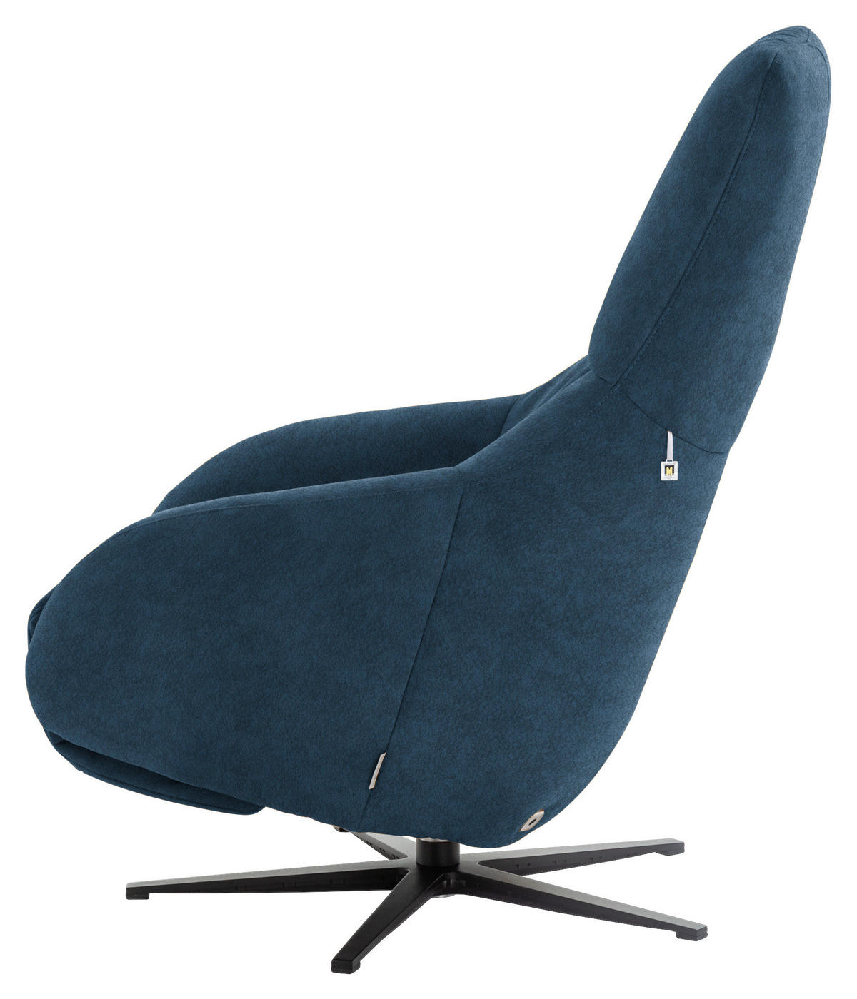 RELAXSESSEL in Textil Blau  - Blau/Schwarz, Design, Textil/Metall (77/108/95cm) - Chilliano