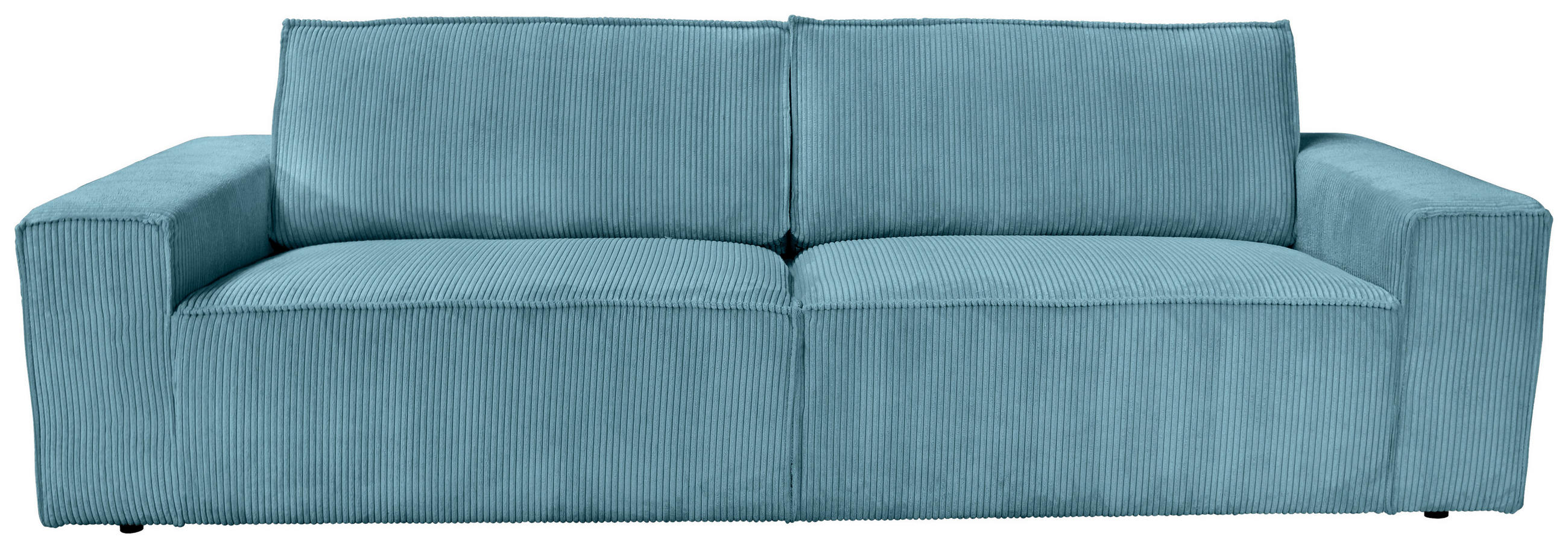 3-SITZER-SOFA Cord Türkis  - Türkis/Schwarz, KONVENTIONELL, Kunststoff/Textil (248/76/95cm) - Carryhome