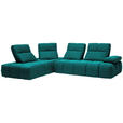 ECKSOFA in Struktur Türkis  233/313 cm  - Türkis/Schwarz, Design, Kunststoff/Textil (233/313cm) - Emilio Belluti