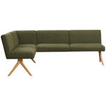 ECKBANK 172/218 cm Webstoff Grau Eiche vollmassiv   - Eichefarben/Grau, KONVENTIONELL, Holz/Textil (172/218cm) - Linea Natura
