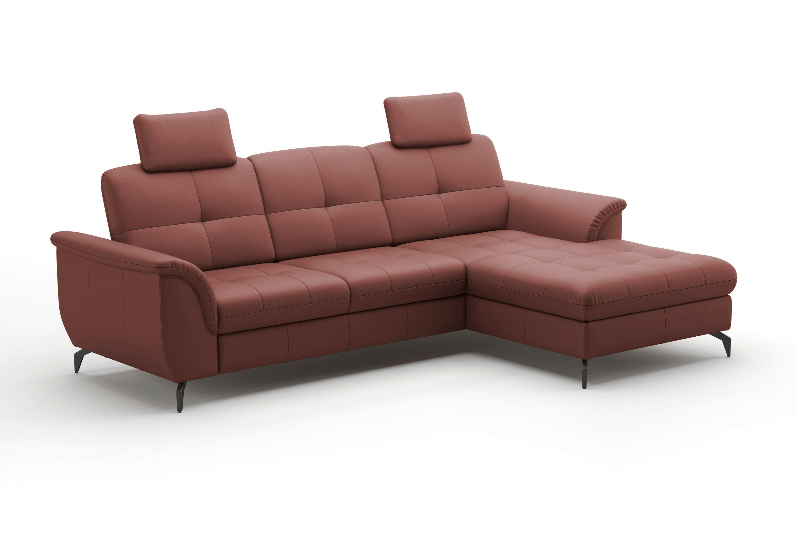 Thumbnail - Sit & More Kopfstütze Zora E, Rotbraun, Leder, Echtleder, Nappaleder, 50x25x12 cm, Goldenes M, Made in Europe, DGM-Klima...