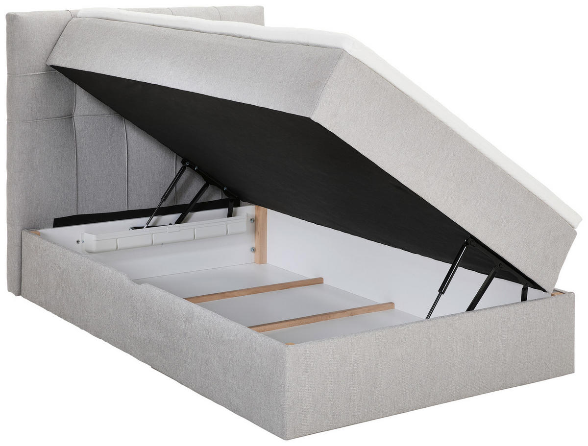 BOXBETT 100/200 cm  in Silberfarben  - Silberfarben/Schwarz, KONVENTIONELL, Kunststoff/Textil (100/200cm) - Boxxx